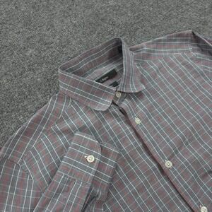 Z Zegna Shirt Mens 39 15.5 Gray Plaid Drop 8 Slim Fit Dress Long Sleeve Cotton